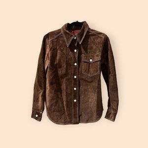 VINTAGE Brown Suede 70s Overshirt